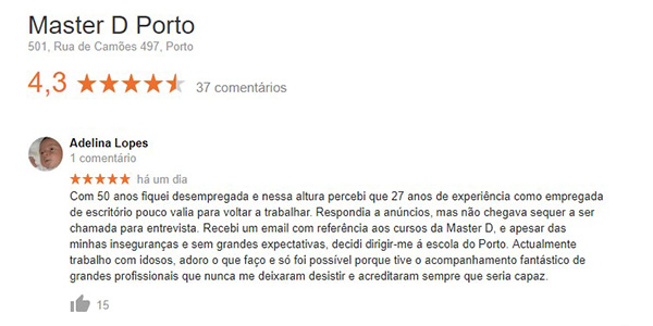 Testemunhos e opiniões Master.D Testemunhos e opiniões Master.D
