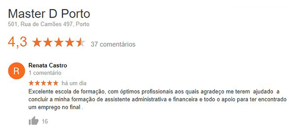 Testemunhos e opiniões Master D